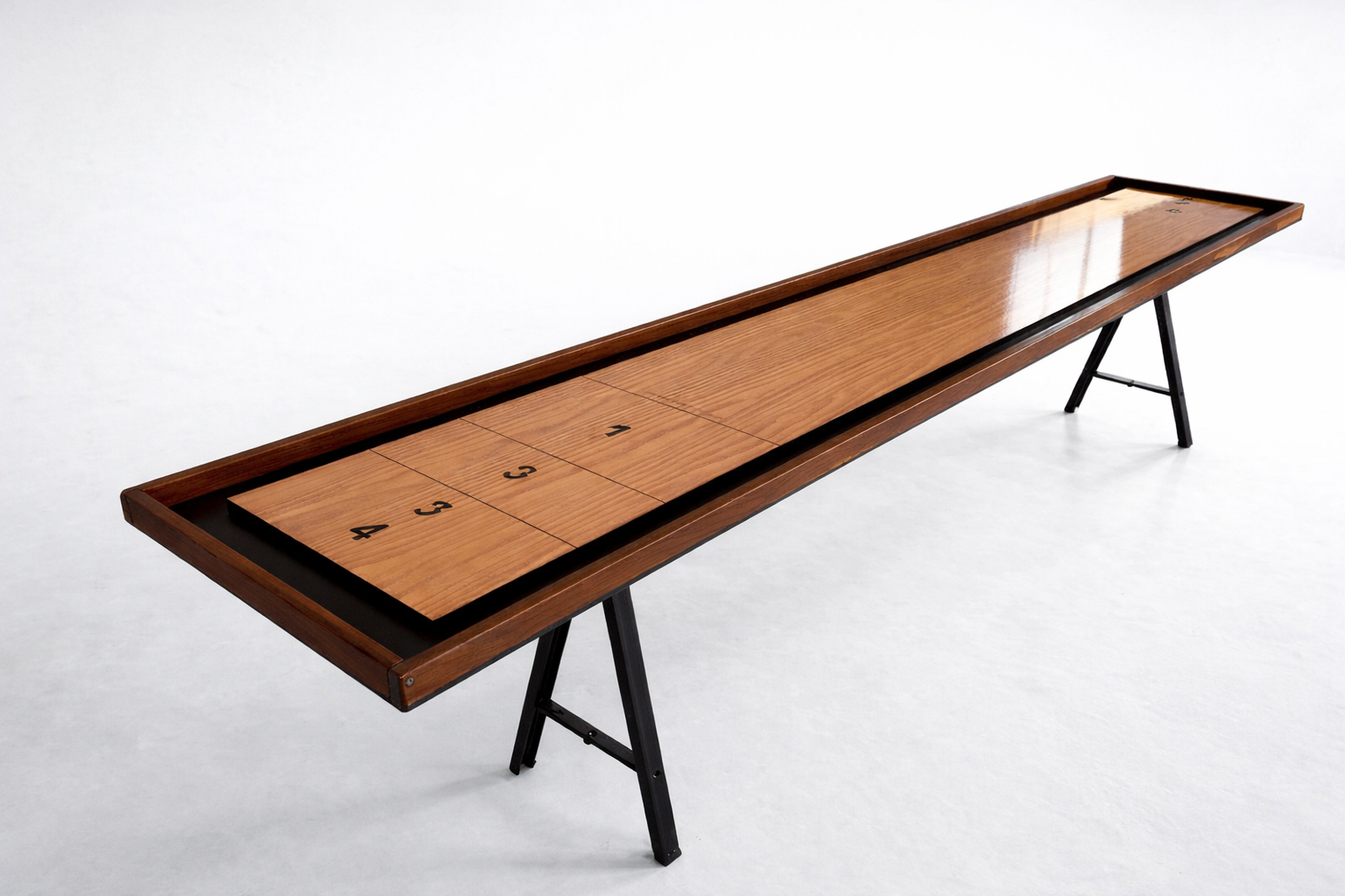 Eight shirts arranged on table in black, olive, grey, blue, white, red, mustard, and green.